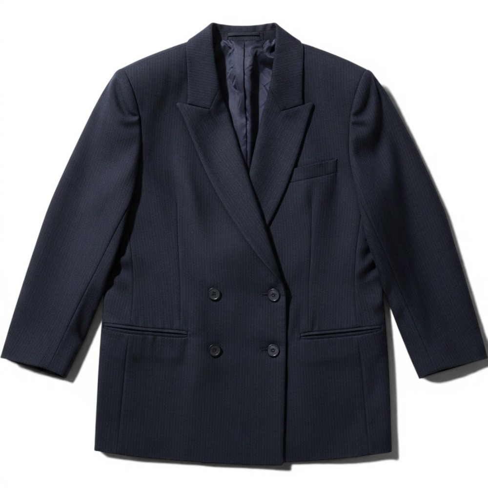 J.G. Hook Blazer Womens 18W Double Breasted Navy Blue Shawl Collar EUC